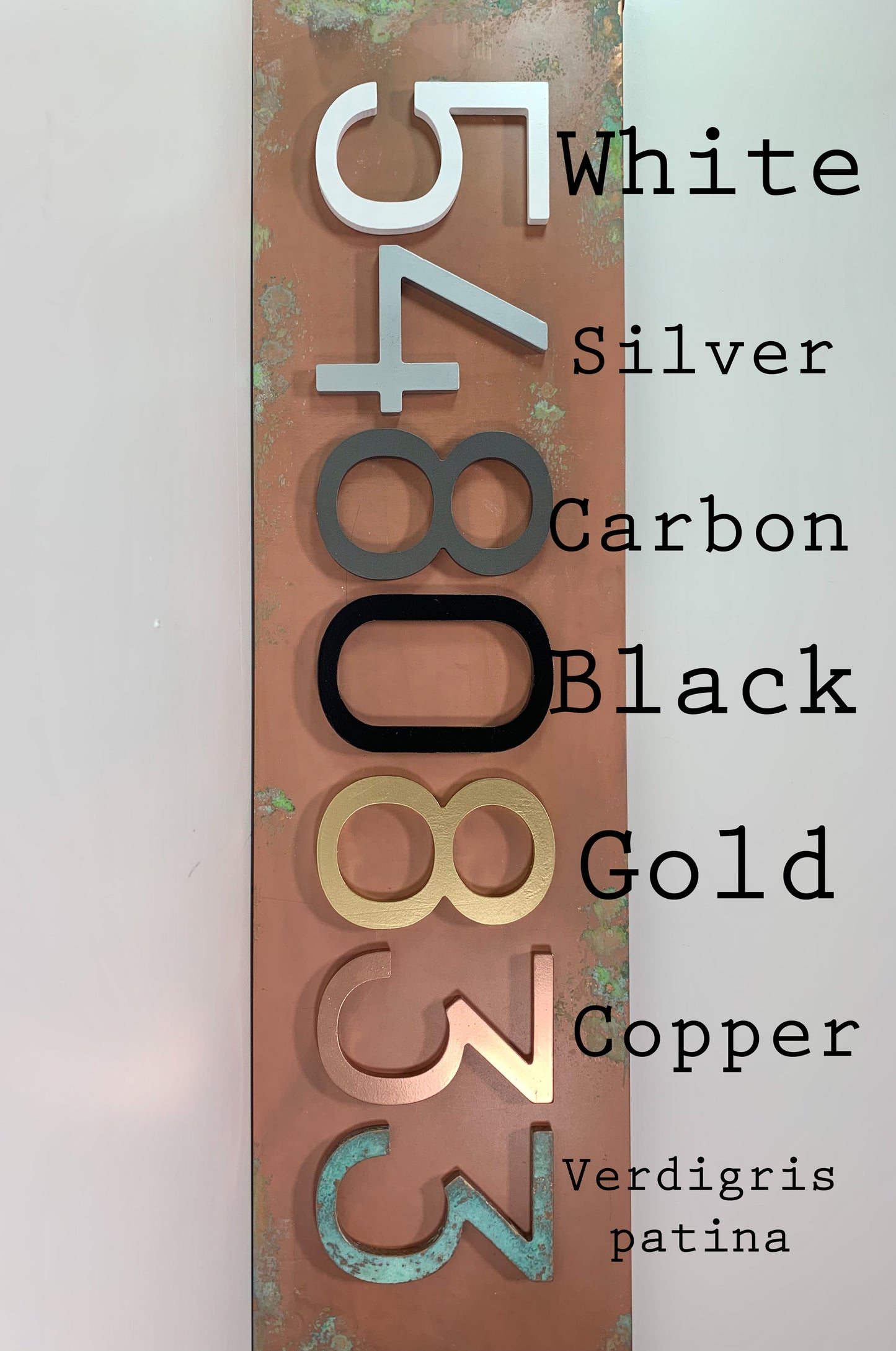 Crestmoor Copper House Numbers, Modern House Numbers Sign, Steel Address Plaque, Custom house Address, Housewarming Gift, Copper sign. VERT