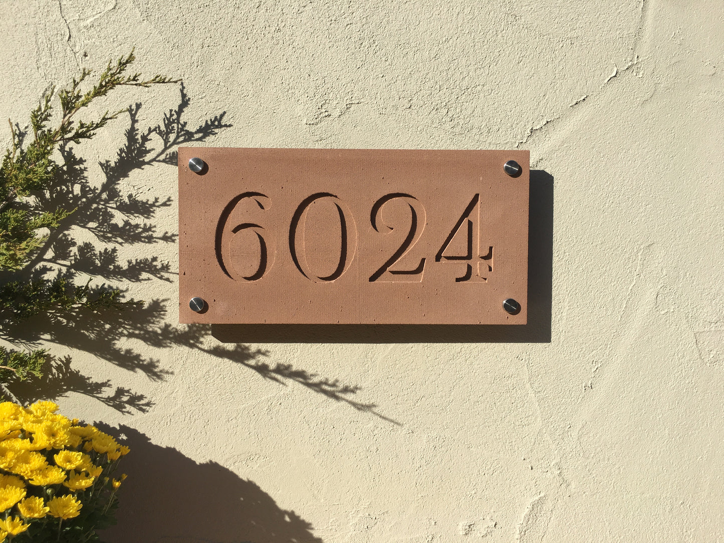 Modern House Numbers. Concrete Address Plaque