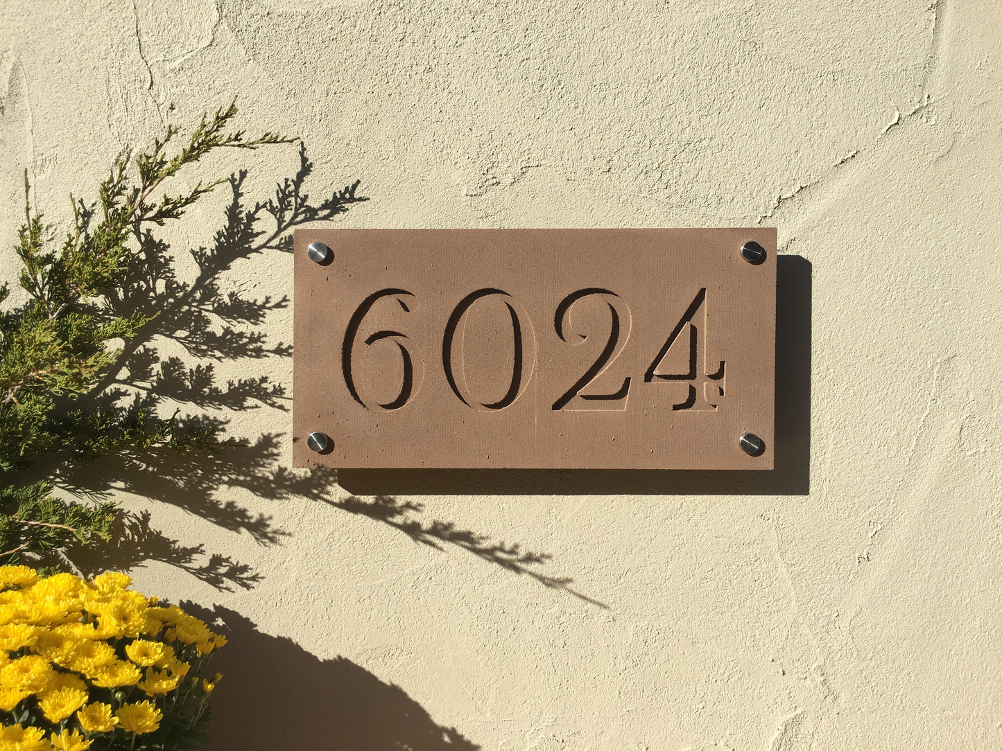 Modern House Numbers. Concrete Address Plaque