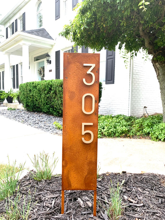 Humboldt Rust House Numbers, Modern House Numbers.