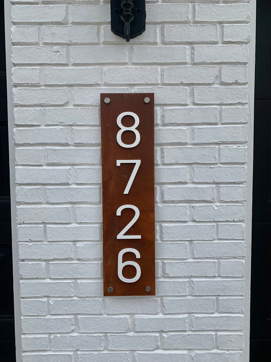 Highland Rust House Numbers, Modern House Numbers.