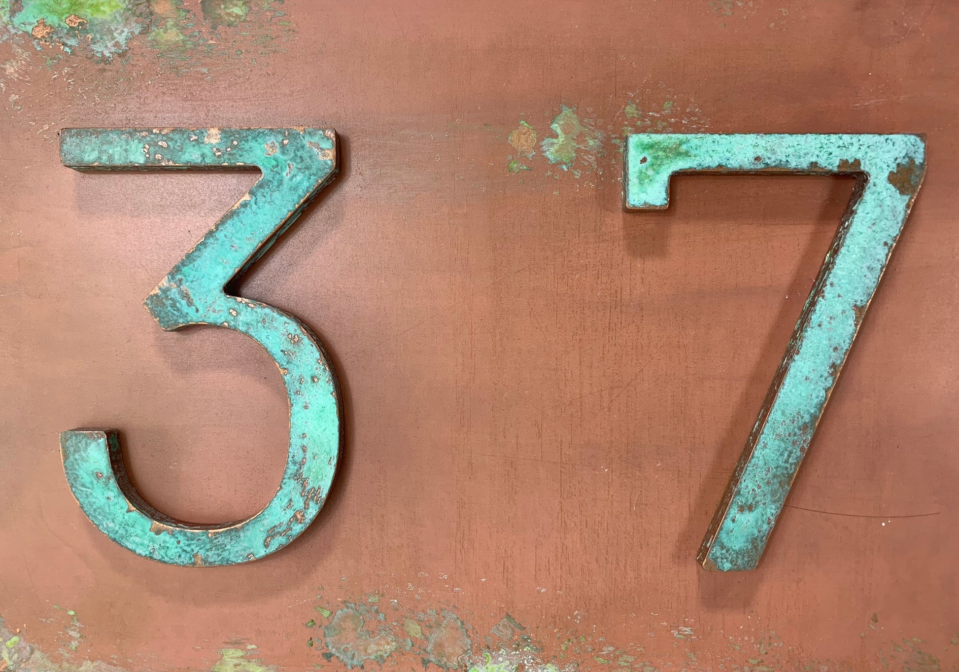Hand Forged Copper Address Plaque with Kiln Fired Copper Metal Numbers –  LPDstudios