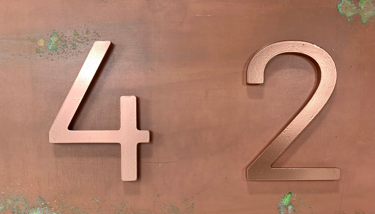 Crestmoor Copper House Numbers, Modern House Numbers Sign, Steel Address Plaque, Custom house Address, Housewarming Gift, Copper sign. Hztl