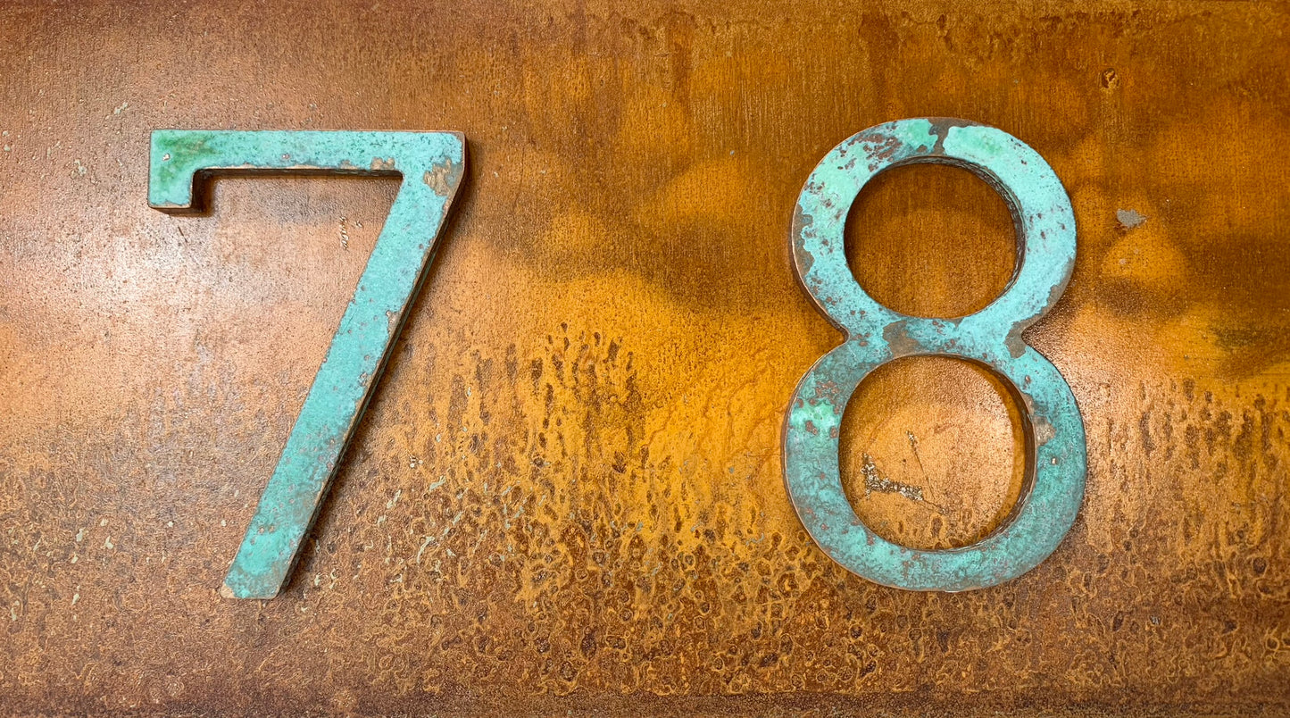 Coronado Rust House Numbers, Modern House Numbers Sign, Steel Address Plaque, Custom house Address, Rust Housewarming Gift, rusty sign. VERT