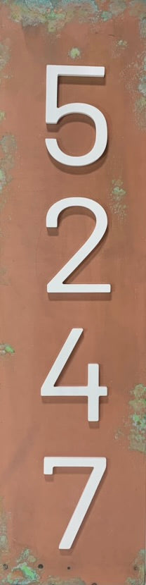 Crestmoor Copper House Numbers, Modern House Numbers Sign, Steel Address Plaque, Custom house Address, Housewarming Gift, Copper sign. VERT